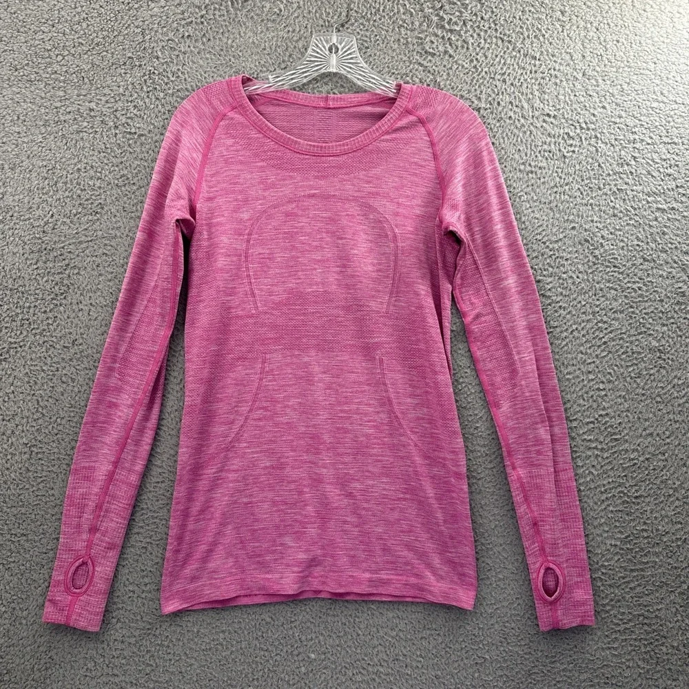 Lululemon Swiftly Long Sleeve Shirt Pink Athletic Athleisure Running Women's 8